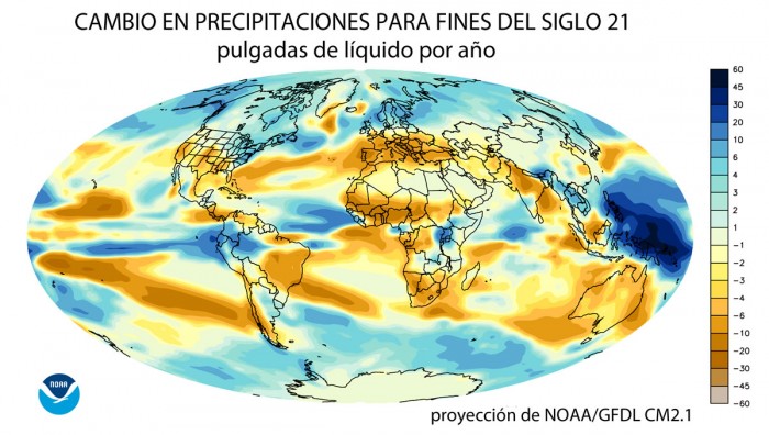 Cambios en precipitaciones