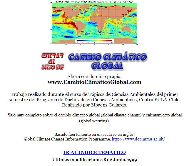 Sitio del Cambio Climatico en el 2001